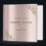 Elegant Gold Hearts Rose Gold Binder<br><div class="desc">Elegant gold wedding planner.</div>