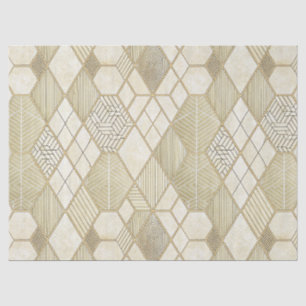 Elegant Gold Hexagon Geometric Pattern - Marble 4 Tissue Paper