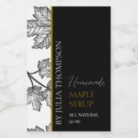 Elegant Gold Homemade Maple Syrup Label