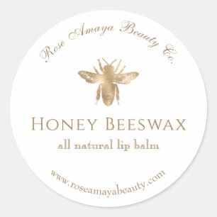 Elegant Gold Honey Beeswax Beauty Product Label