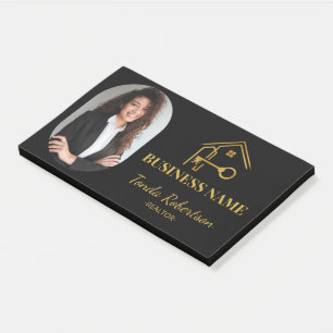 Elegant Gold House Key Professional Realtor Post-it Notes