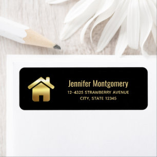 Elegant Gold House Symbol Real Estate Design