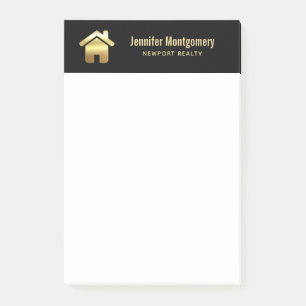 Elegant Gold House Symbol Real Estate Design Post-it Notes