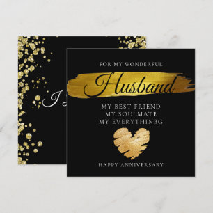 Elegant Gold Husband Wedding Anniversary Card