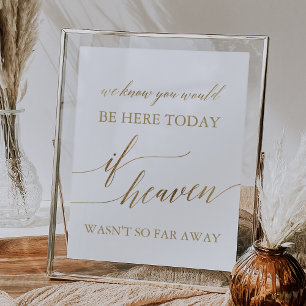 Elegant Gold If Heaven Wasn't So Far Away Poster