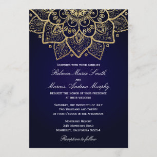 Elegant Gold Indian Invitation