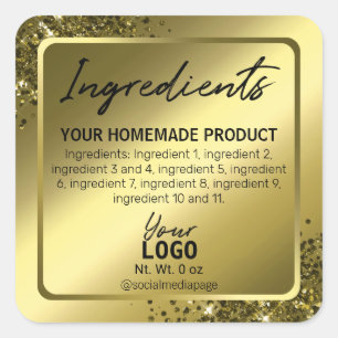 Elegant Gold Ingredient Labels