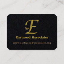 Elegant Gold Initial Letter E Logo Business Card