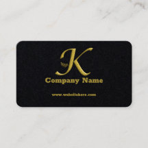 Elegant Gold Initial Letter K Logo Business Card