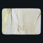 Elegant Gold Ink Abstract Pattern Monogram   Bath  Bath Mat<br><div class="desc">A stunning pattern in an abstract gold ink effect.  Easily customize your monogram of choice.  Ideal wedding gift idea for the bride and groom,  newlyweds,  parents of the bride and groom,  an anniversary,  and more.</div>