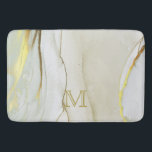 Elegant Gold Ink Abstract Pattern Monogram   Bath  Bath Mat<br><div class="desc">A stunning pattern in an abstract gold ink effect.  Easily customize your monogram of choice.  Ideal wedding gift idea for the bride and groom,  newlyweds,  parents of the bride and groom,  an anniversary,  and more.</div>