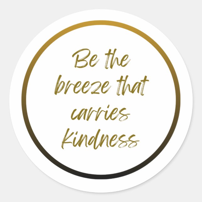 Elegant Gold Inspirational Quote Sticker (Front)