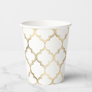 Elegant Gold Islamic Geometric Art Pattern  Paper Cups