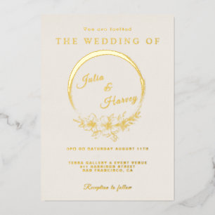 Elegant Gold Ivory Wedding Foil Invitation