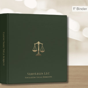 Elegant Gold Justice Scale Legal Binder