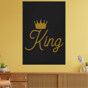 Elegant Gold King Typography Canvas for Stylish Print
