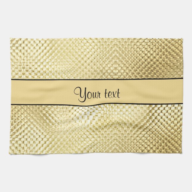 Elegant Gold Kitchen Towel (Horizontal)