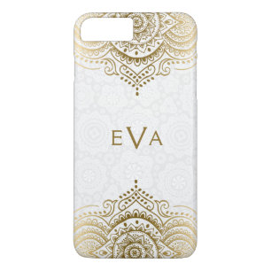 Elegant Gold Lace On Custom White Background iPhone 8 Plus/7 Plus Case