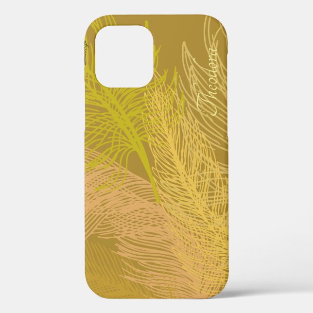 Elegant Gold Leaf Olive Background Case-Mate iPhone Case (Back)