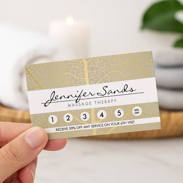 Elegant Gold Leaf Tree Pattern Loyalty Card (Creator Uploaded)