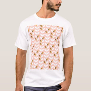Elegant Gold Leafs: Rosy Vintage. T-Shirt