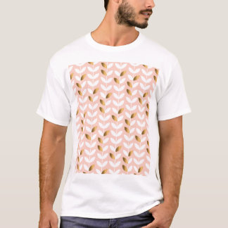 Elegant Gold Leafs: Rosy Vintage. T-Shirt
