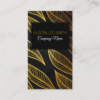 Elegant gold leaves business card