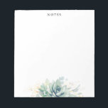 Elegant Gold Leaves Succulents Greenery Notepad<br><div class="desc">Watercolor succulents and gold greenery leaves elegant notepads</div>