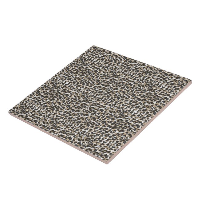 Elegant gold leopard animal print pattern tile (Side)