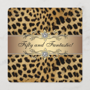 Elegant Gold Leopard Birthday Party Invitation