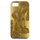 Elegant Gold Leopard High Heel Shoes Animal