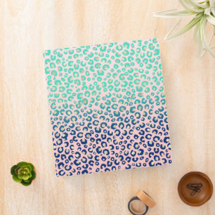Elegant Gold leopard print Blue Mint Gradient Pink Binder
