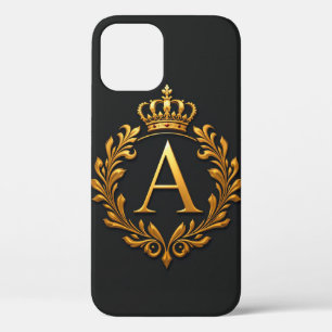 Elegant Gold Letter A with Floral Decorations iPhone 12 Pro Case