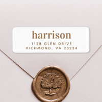Elegant Gold Lettering Return Address