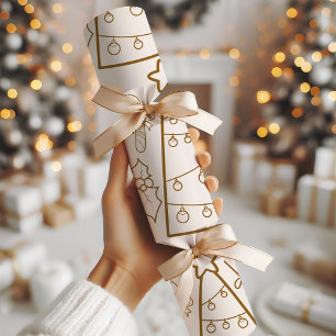 Elegant Gold Line Art Christmas Tissue Paper