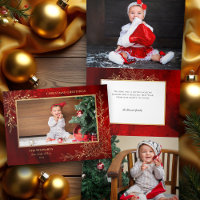 Elegant Gold Line Drawn Christmas Botanical Photo