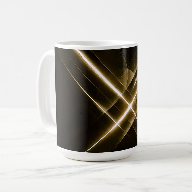 Elegant Gold Lines Coffee Mug (Front Left)