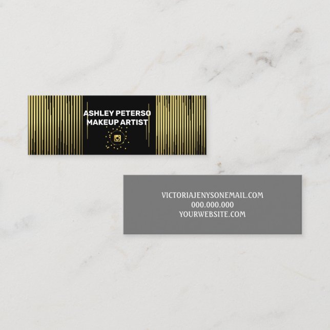  Elegant gold lines Mini Business Card (Front/Back)