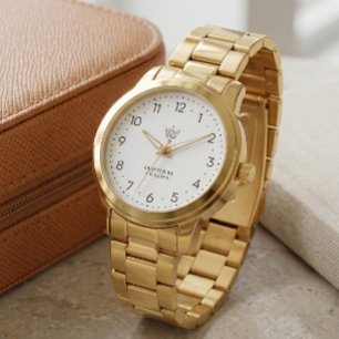 Elegant Gold Link Bracelet Watch with Minimalist