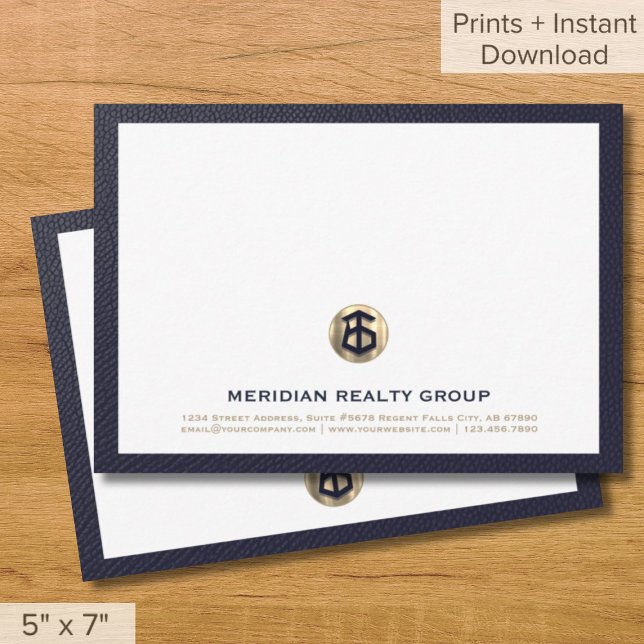 Elegant Gold Logo Real Estate Note Cards 5x7 (Creator Uploaded)
