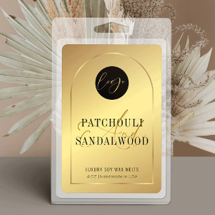 Elegant Gold Logo Soy Wax Melts Waterproof Label