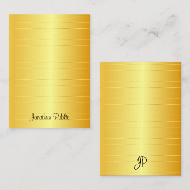 Elegant Gold Look Calligraphed Monogram Template (Front/Back)