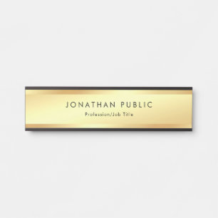 Elegant Gold Look Glamour Modern Professional Chic Door Sign