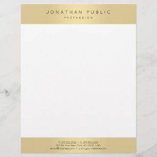Elegant Gold Look Glamourous Template Modern Trend Letterhead