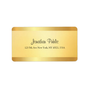 Elegant Gold Look Handwritten Script Template Label