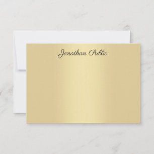 Elegant Gold Look Modern Handwritten Script Card