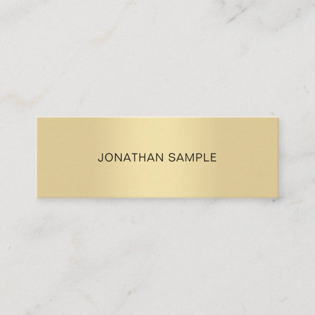 Elegant Gold Look Modern Simple Design Trendy Mini Business Card (Front)