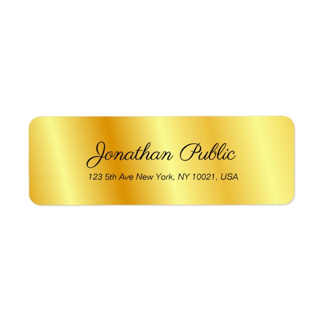 Elegant Gold Look Modern Template Calligraphed (Front)
