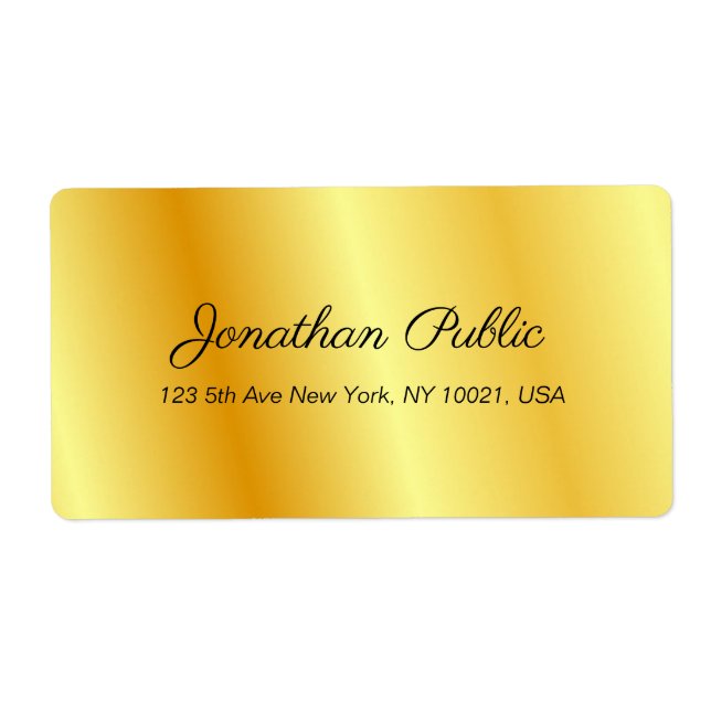 Elegant Gold Look Modern Template Handwriting (Front)