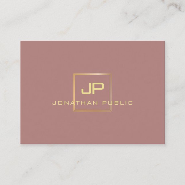 Elegant Gold Look Monogram Professional Modern Business Card (Front)